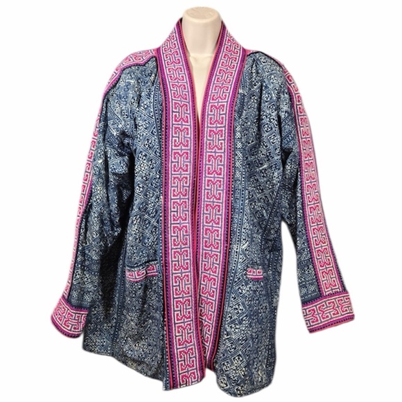 HMONG Vintage Tribal Jacket Embroidered One Size 5477